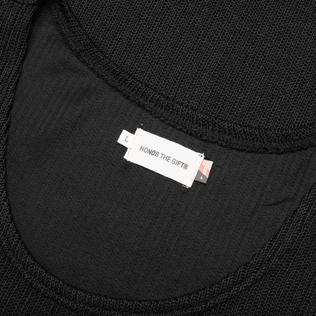 B-Summer Knit Tank Top - Black - Image 3