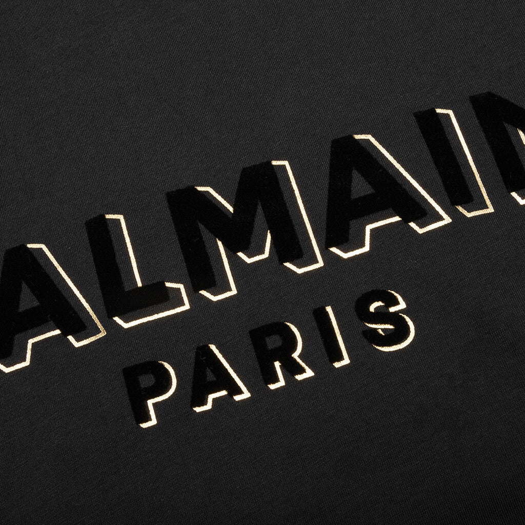 Flock & Foil T-Shirt - Black/Gold - Image 3