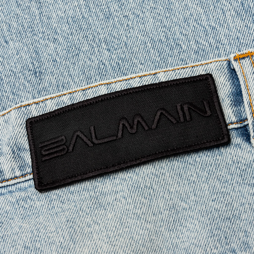 Loose Vintage Wash Denim Pants - Bleu Jean Clair - Image 4
