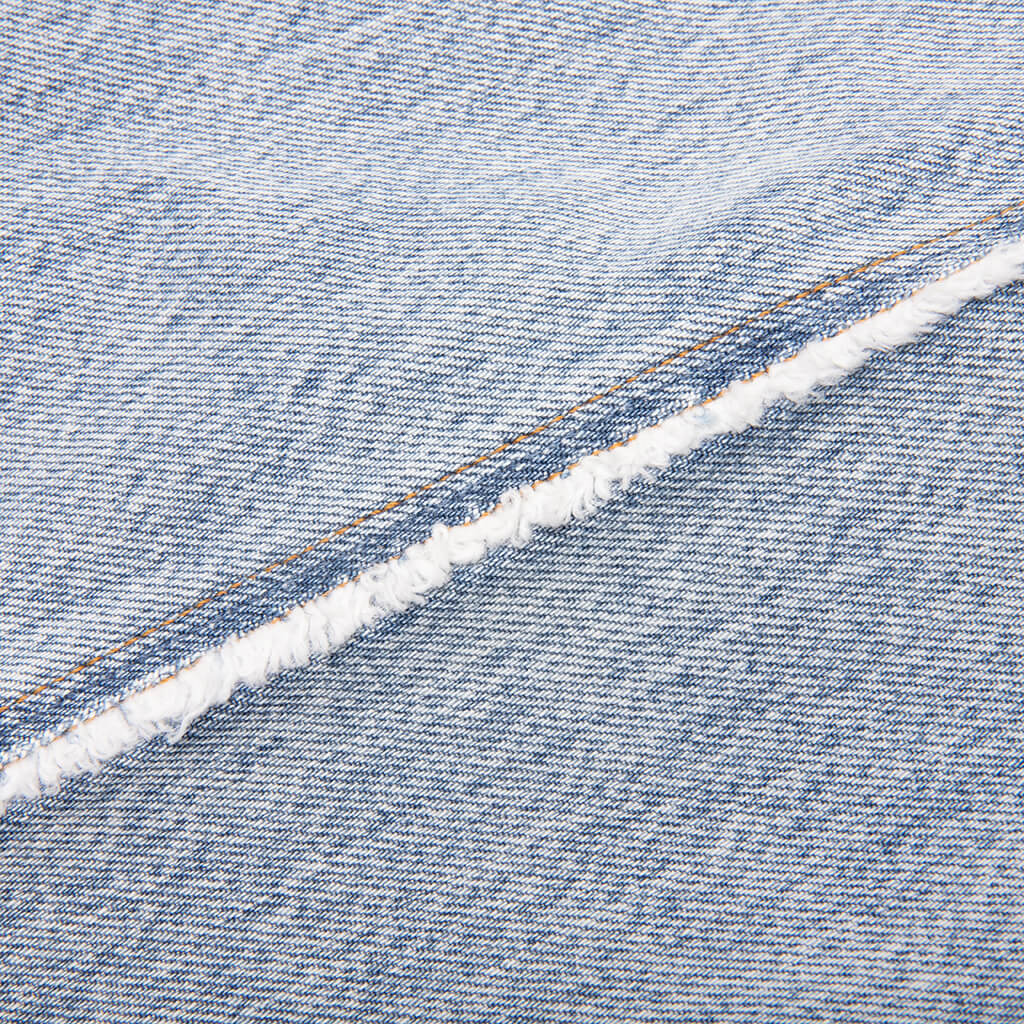 Loose Vintage Wash Denim Pants - Bleu Jean Clair - Image 5