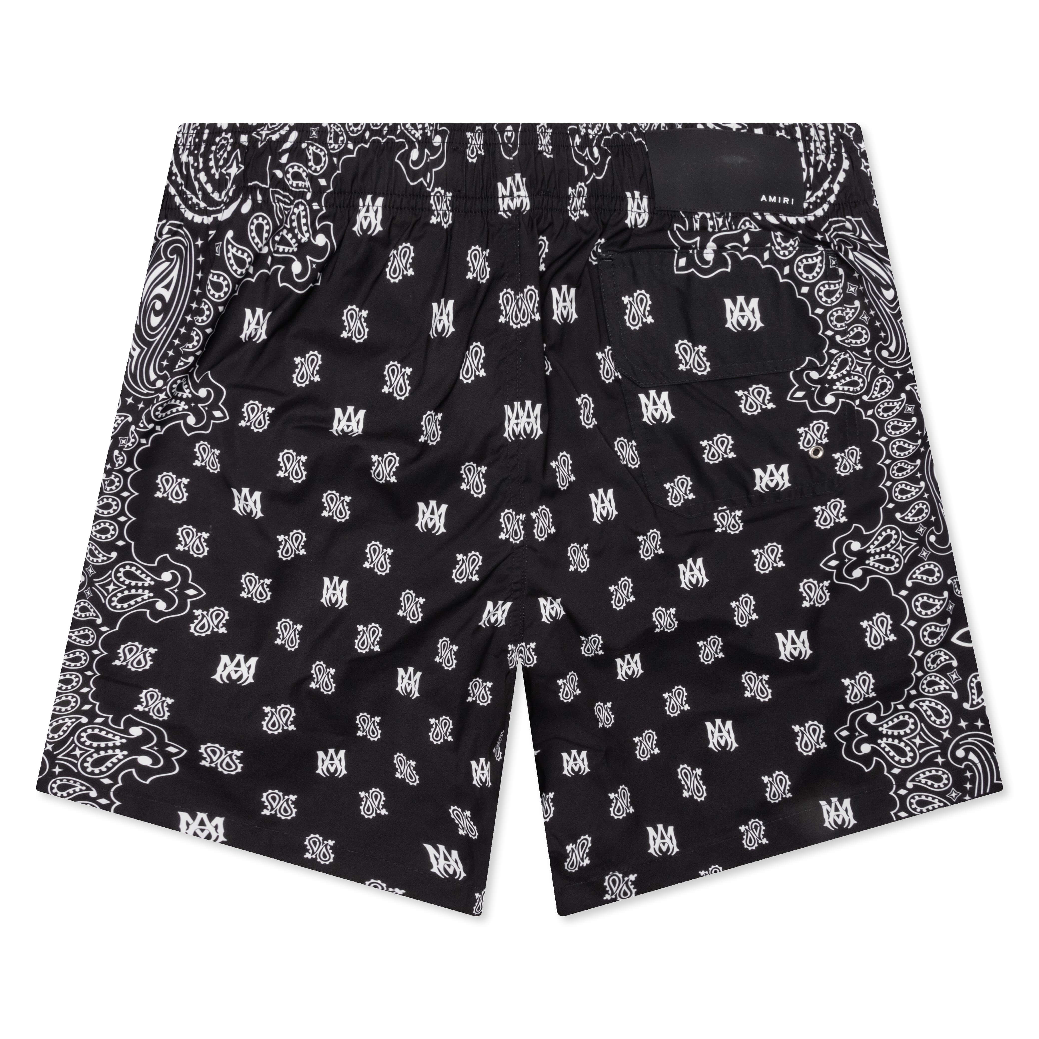 Bandana Paisley Swim Trunk - Black - Image 2