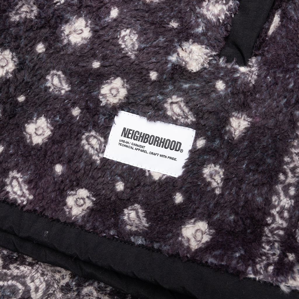 Bandana Pattern Fleece Jacket - Black - Image 5