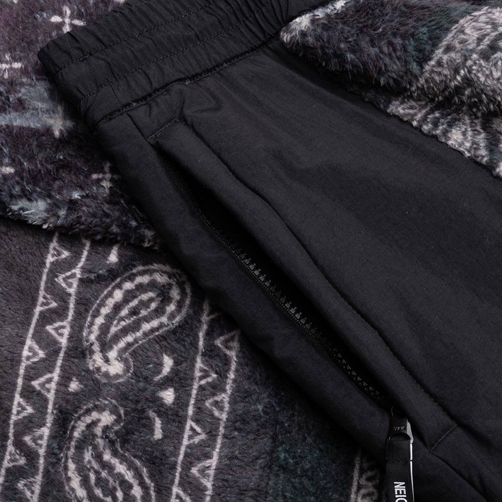 Bandana Pattern Fleece Pants - Black - Image 3
