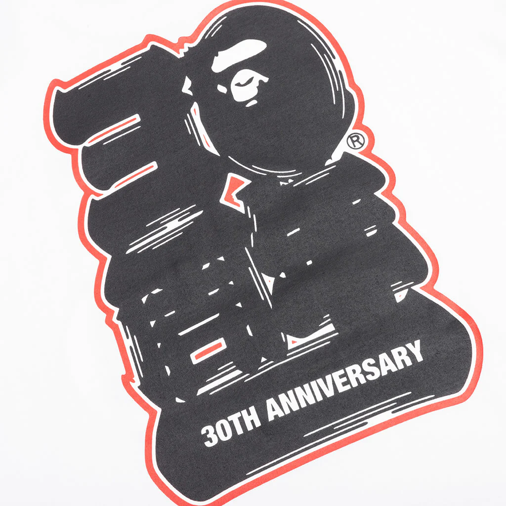 Bape 30th Anniversary Ape Head Tee - White/Navy - Image 4