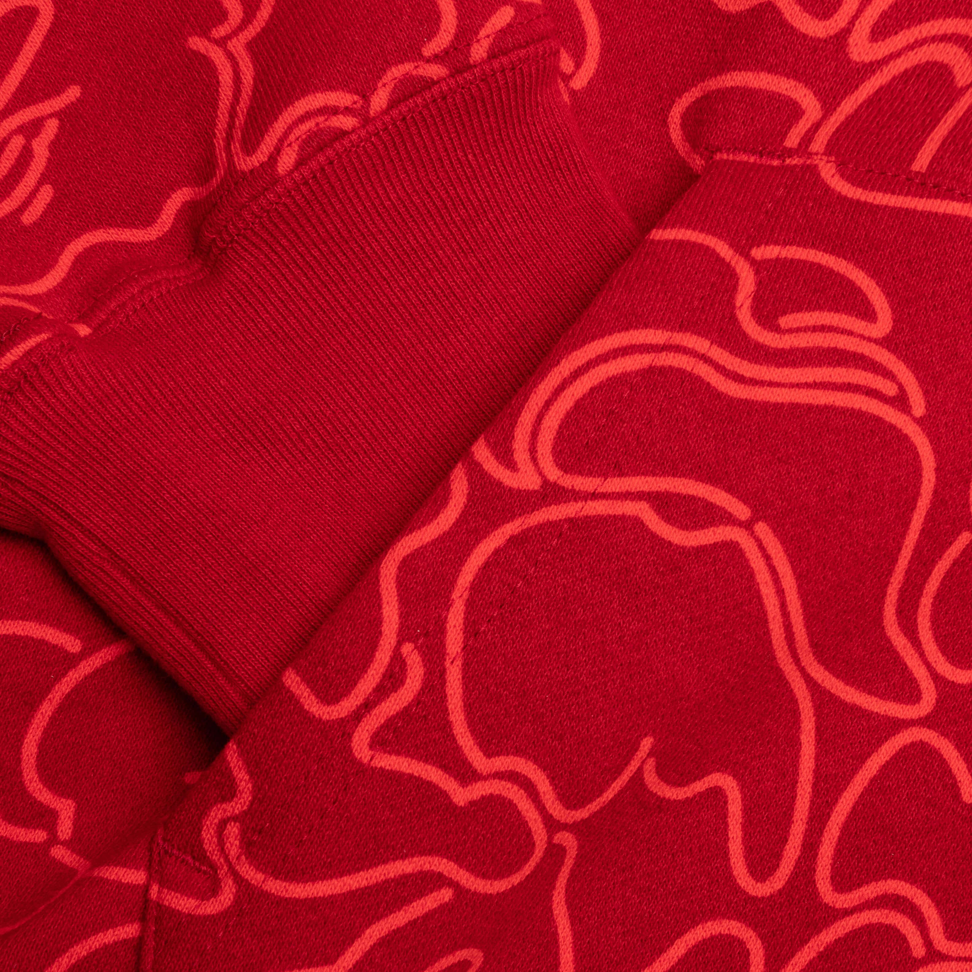 Bape 30th Anniversary Line Camo Shark Full Zip Hoodie - Red - Image 5