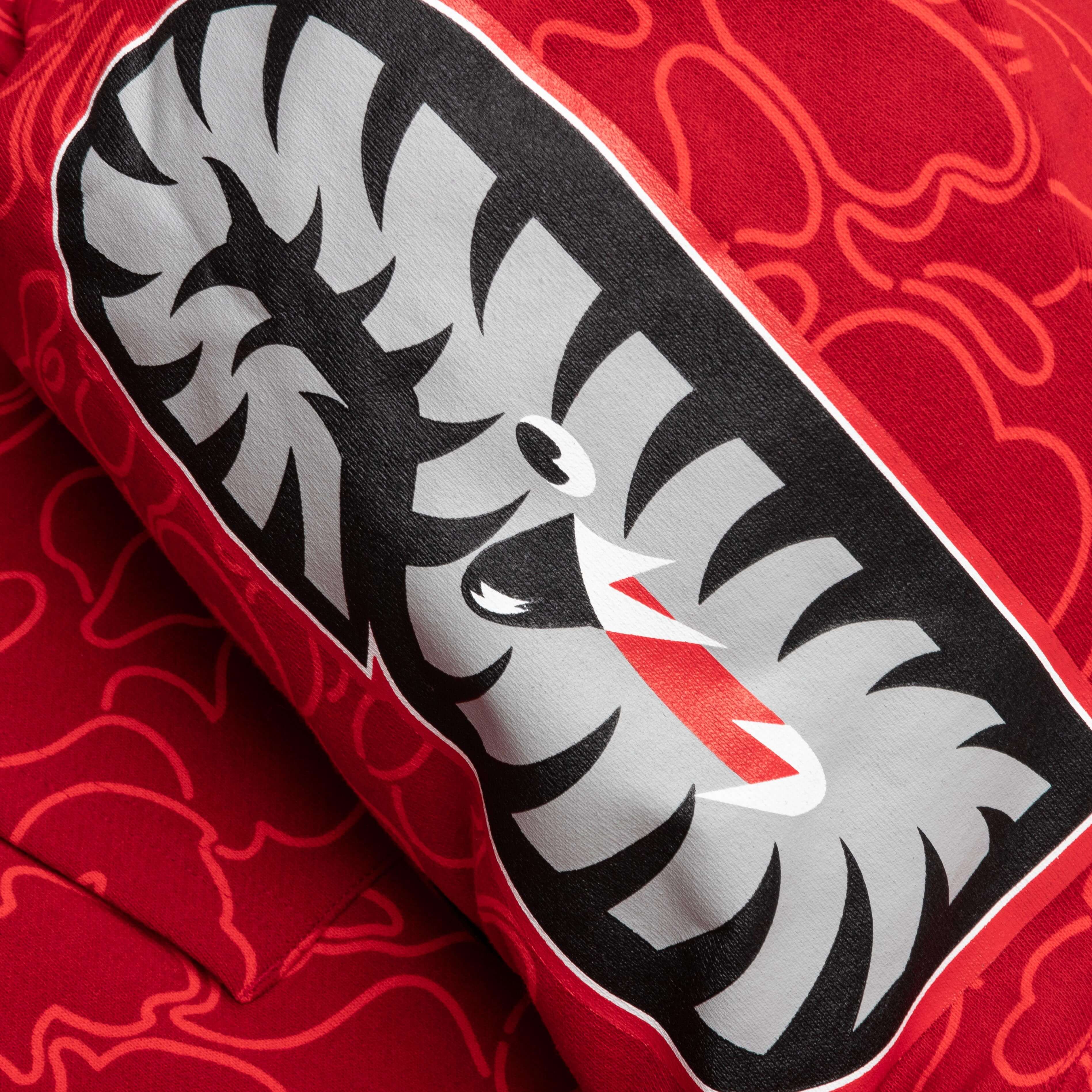 Bape 30th Anniversary Line Camo Shark Full Zip Hoodie - Red - Image 7