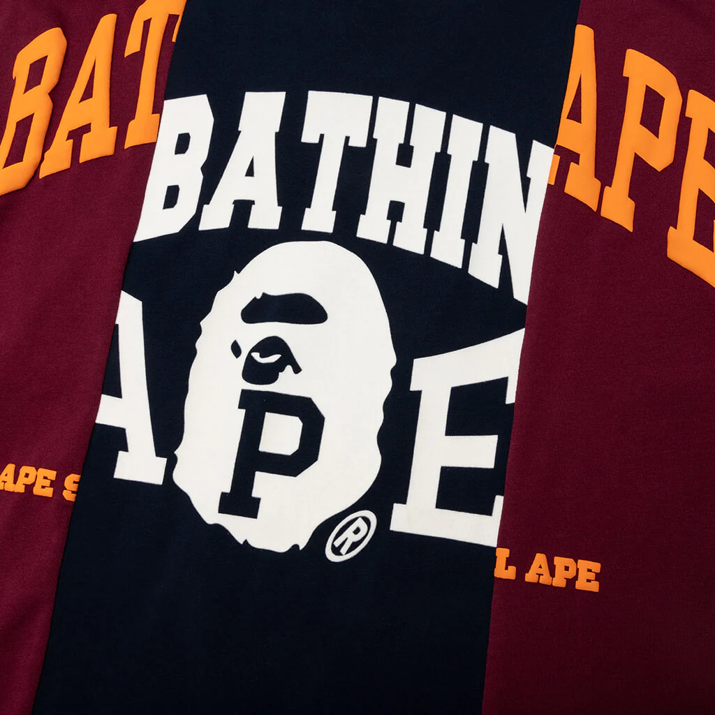 Bape Badges Color Blocking Tee - Navy - Image 4