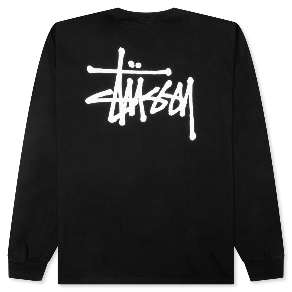 Basic Stussy Pig. Dyed L/S Tee- Black - Image 2