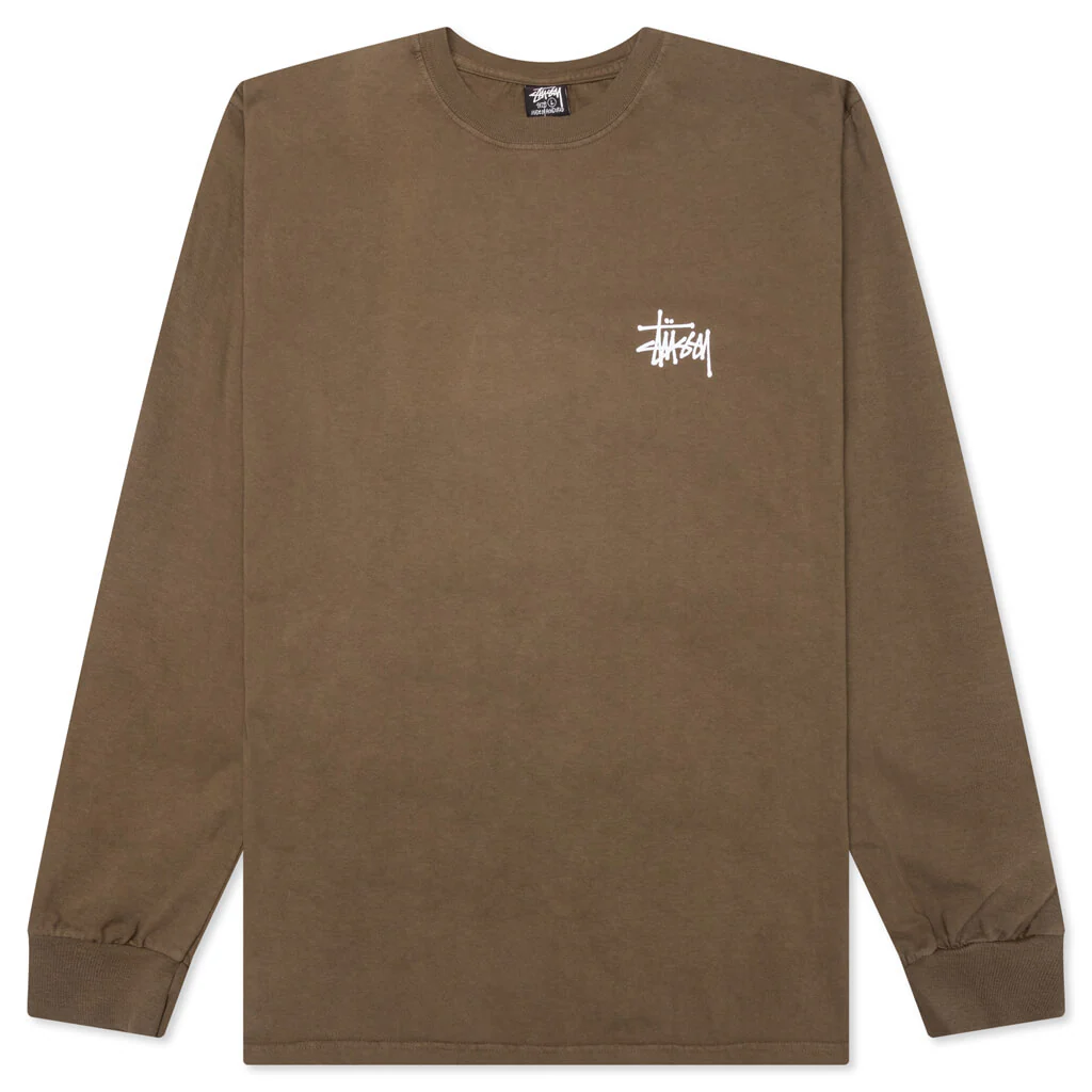 Basic Stussy Pig. Dyed L/S Tee - Brown