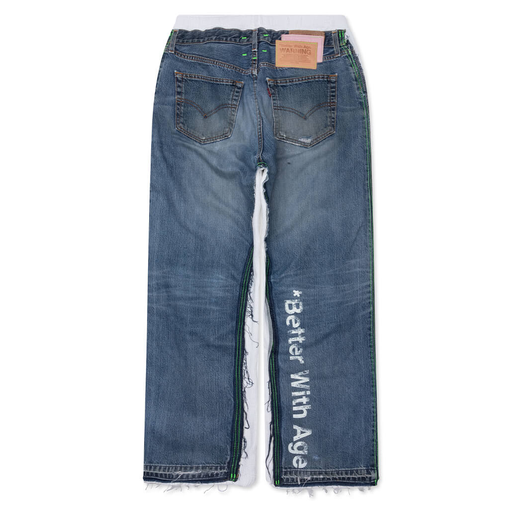 Franklin Denim Sweatpants - Indigo/White - Image 2