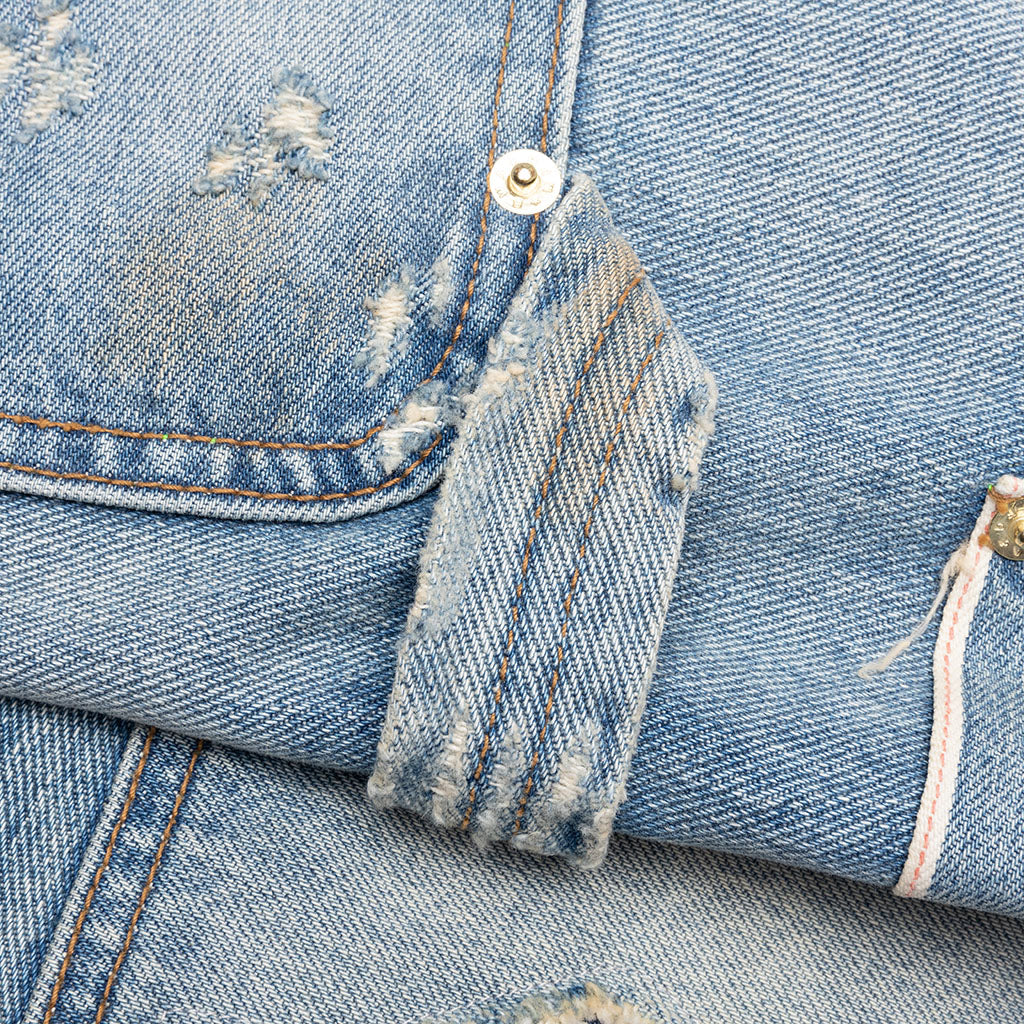 Mason Double-Knee Selvage Denim Trouser - Indigo - Image 5