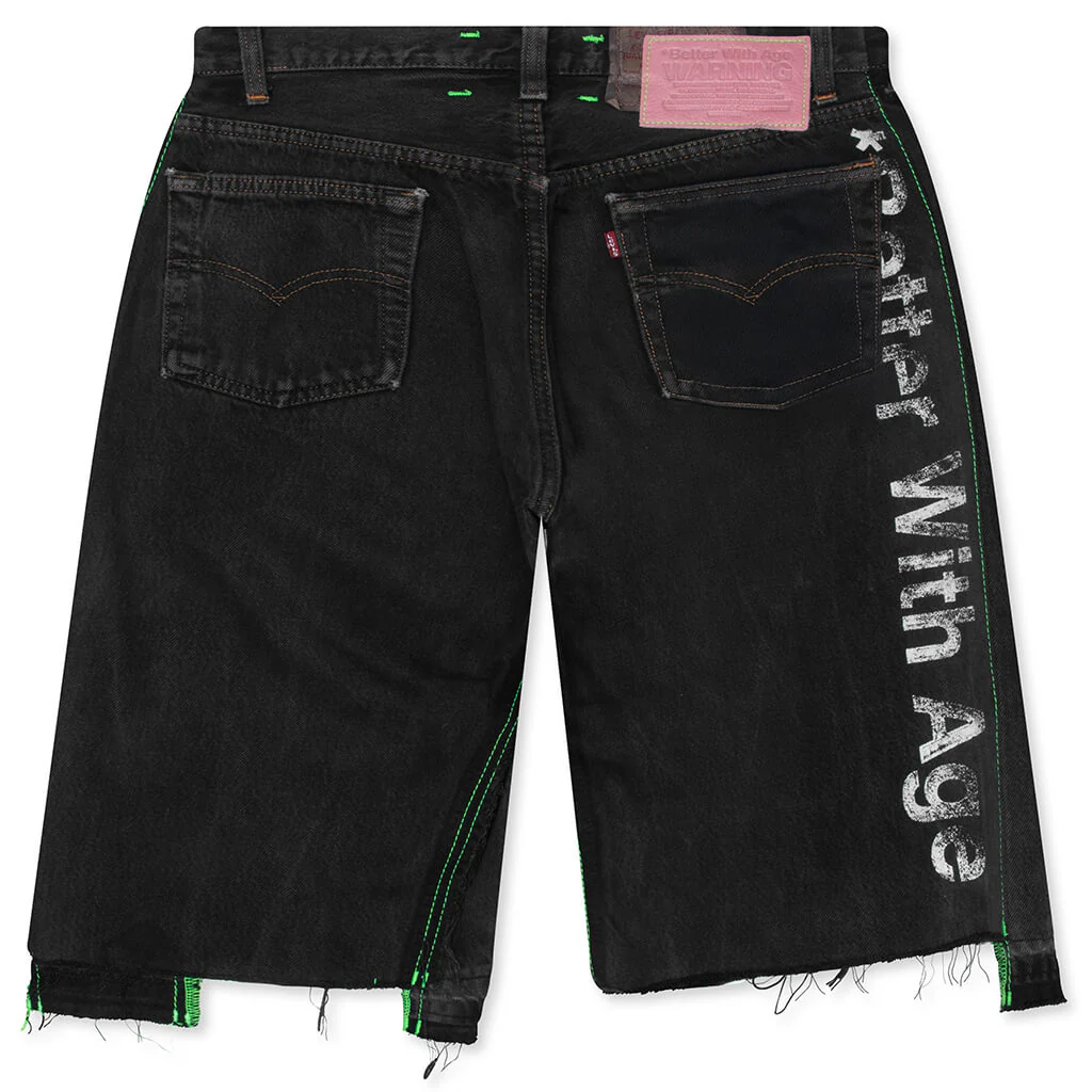 Monroe Triple-Wide Denim Short - Black - Image 2