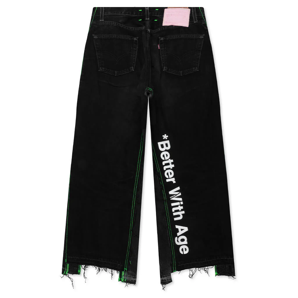 Monroe Triple Wide Denim Trouser - Black - Image 2