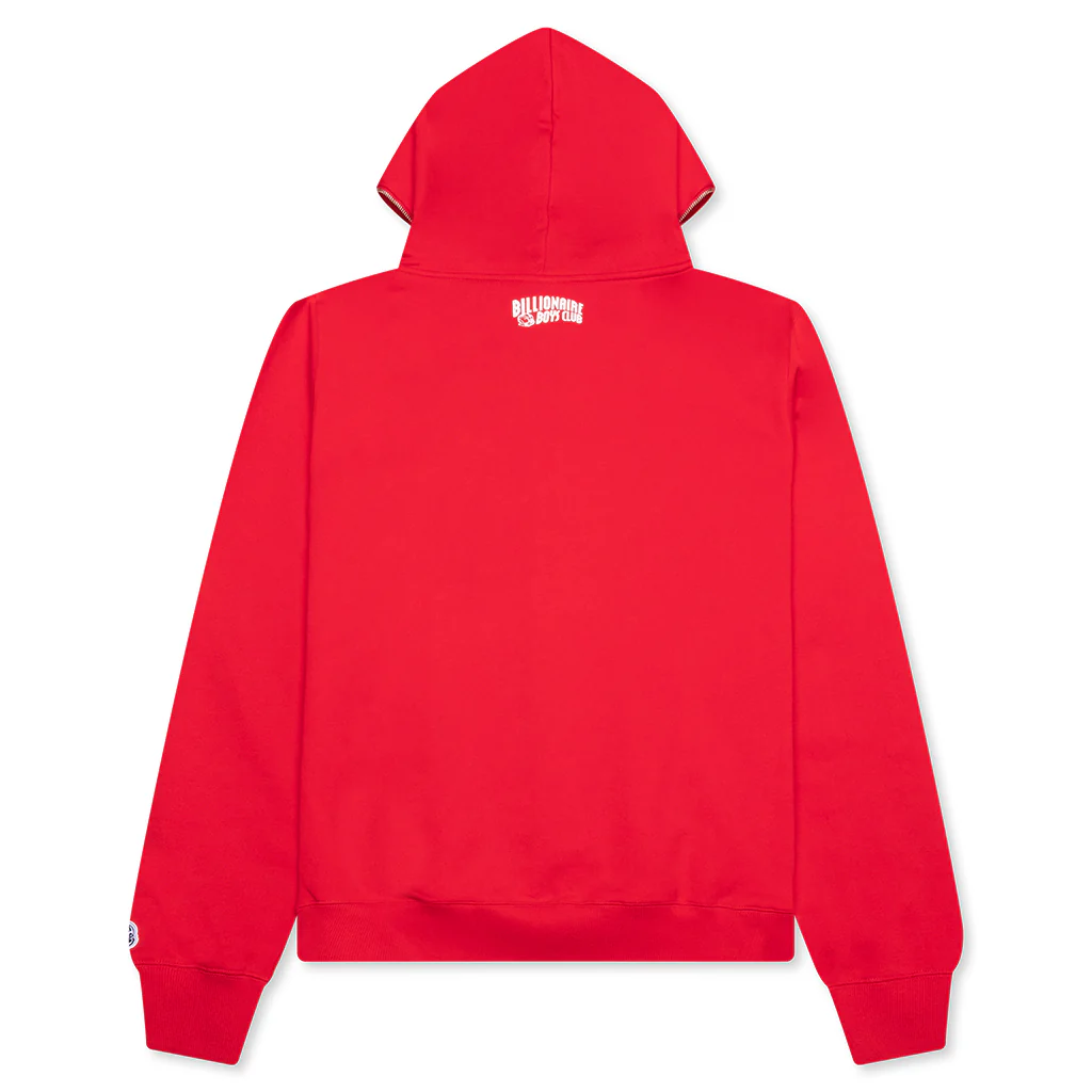 HMU Zip Front Hoodie - Red - Image 2