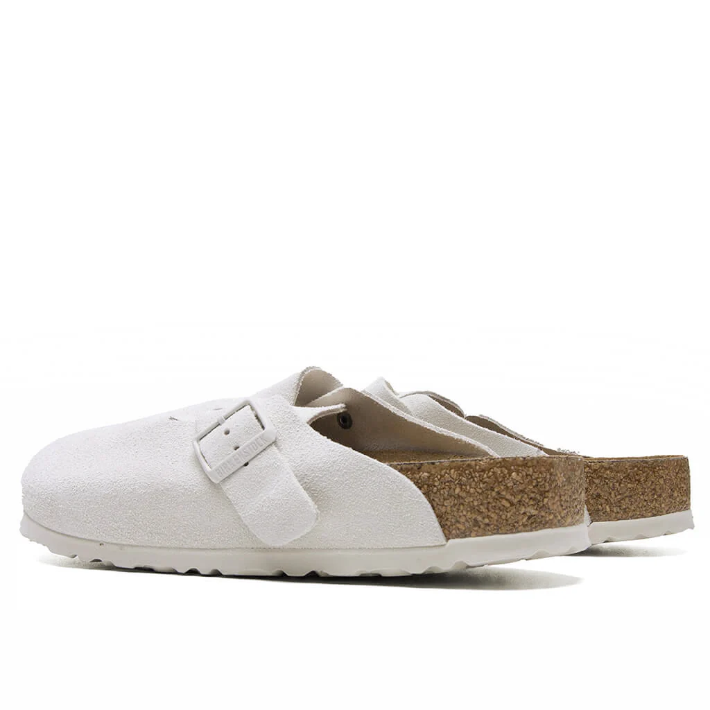 Boston Soft Footbed Suede Leather - Antique White - Image 4
