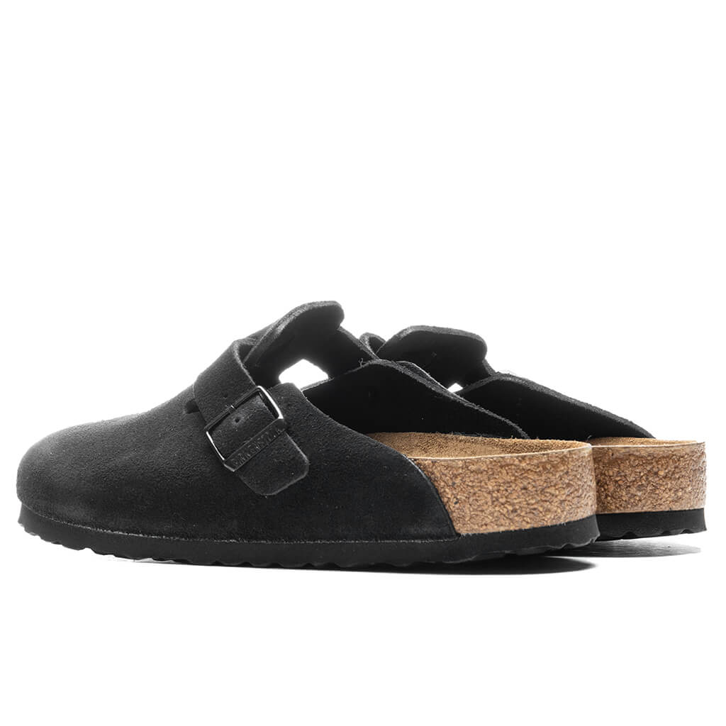 Wide Boston Soft Footbed Suede - Black - Image 4