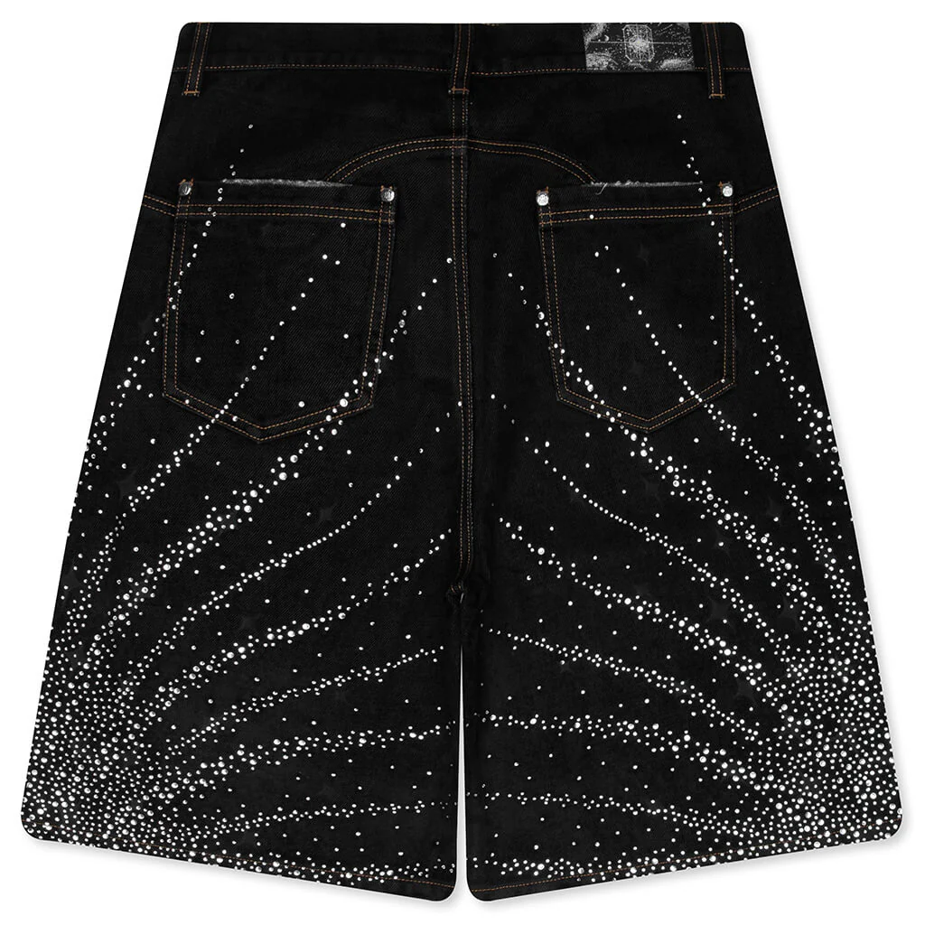20K Diamond Starlight Denim Shorts - Black - Image 2