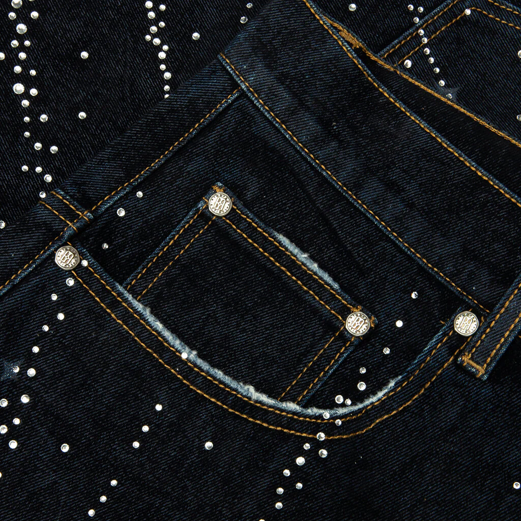 20K Diamond Starlight Denim Shorts - Blue - Image 4