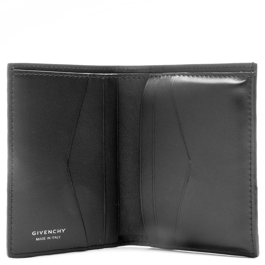 Braided Effect Leather Card Holder - Black - Image 2