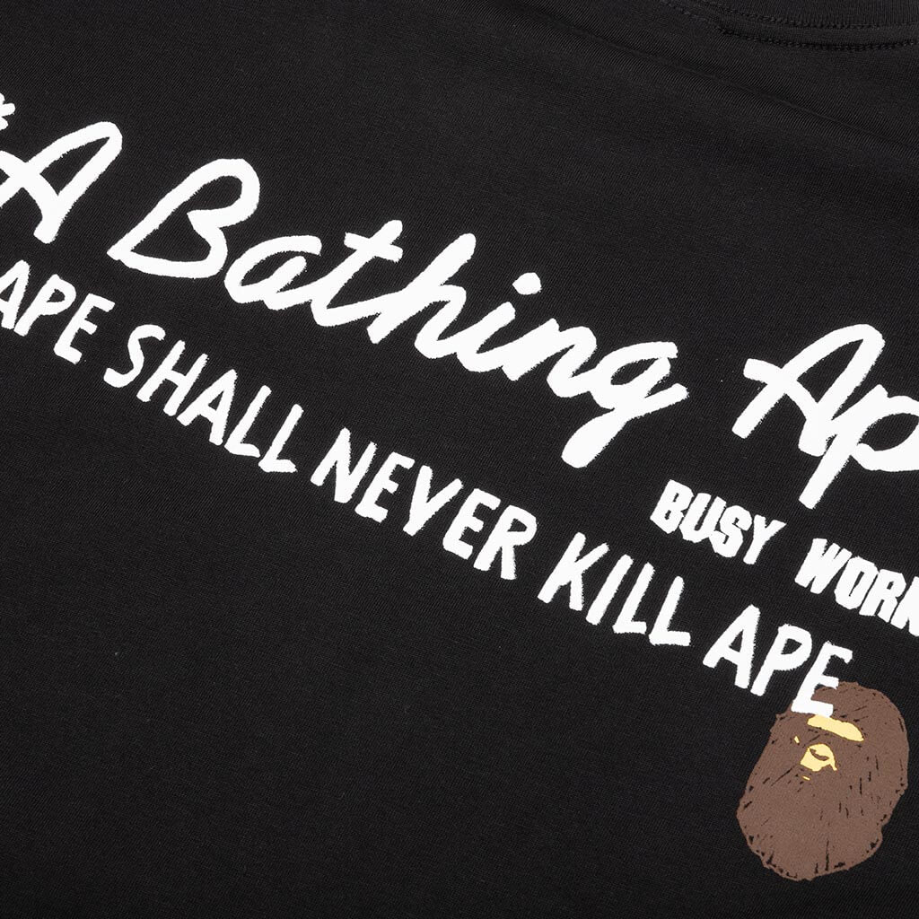 Hand Draw Bape Relaxed Fit Tee - Black - Image 3