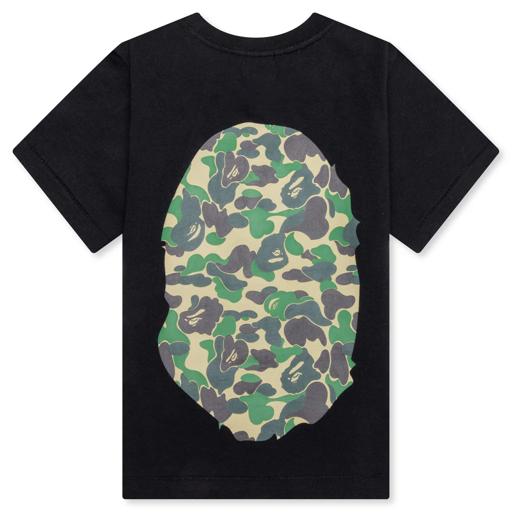Kid's ABC Camo Big Ape Head Tee - Black/Green - Image 2