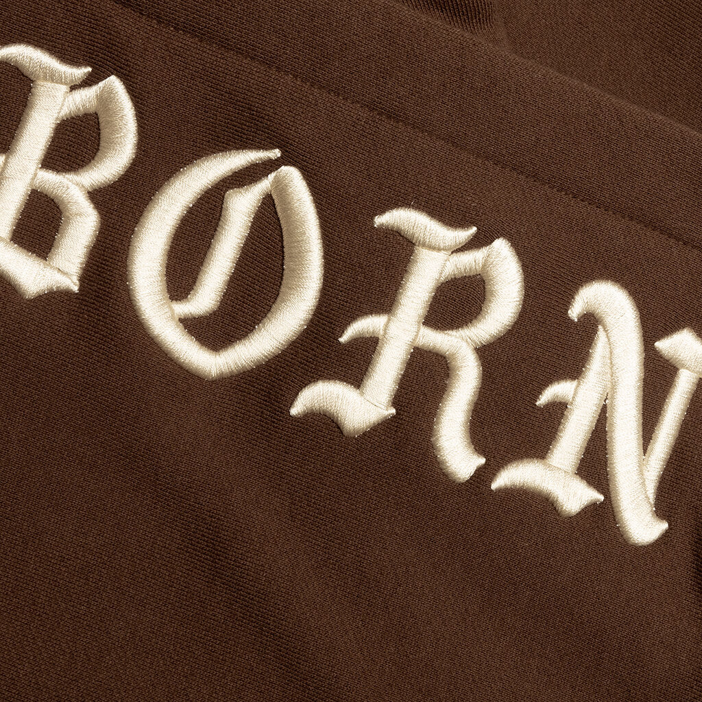 Embroidered Hoodie - Walnut W/ Cream - Image 5