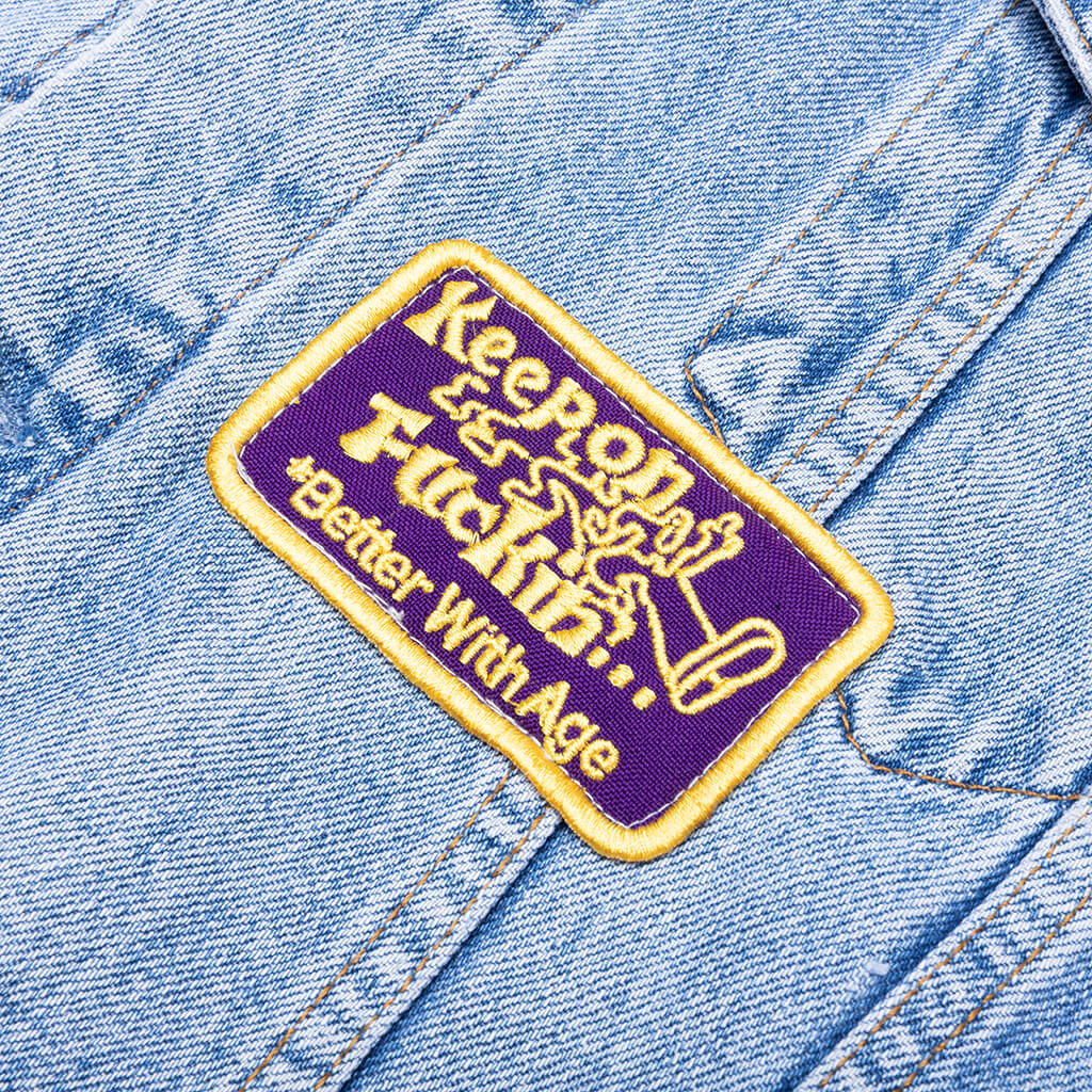 Charlatan Reversible Denim/Baseball Jacket - Indigo - Image 3
