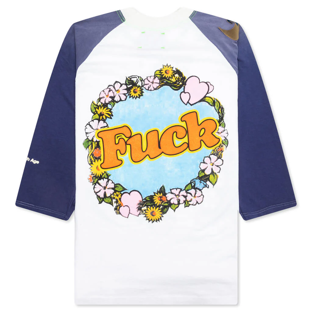 Shit Fuck Raglan Tee Shirt - Multi - Image 2