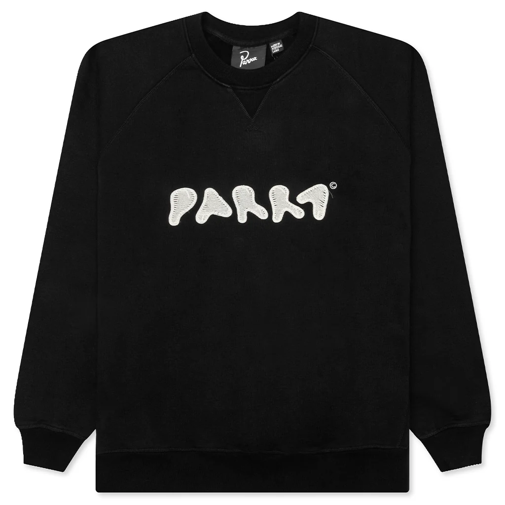 Blob Logo Crew Neck Sweatshirt - Washed Black