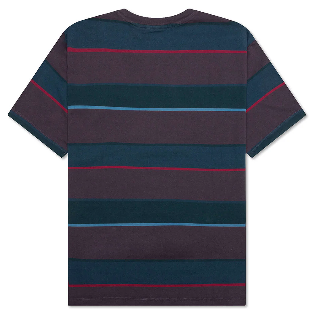 Fast Food Logo Striped T-Shirt - Aubergine - Image 2