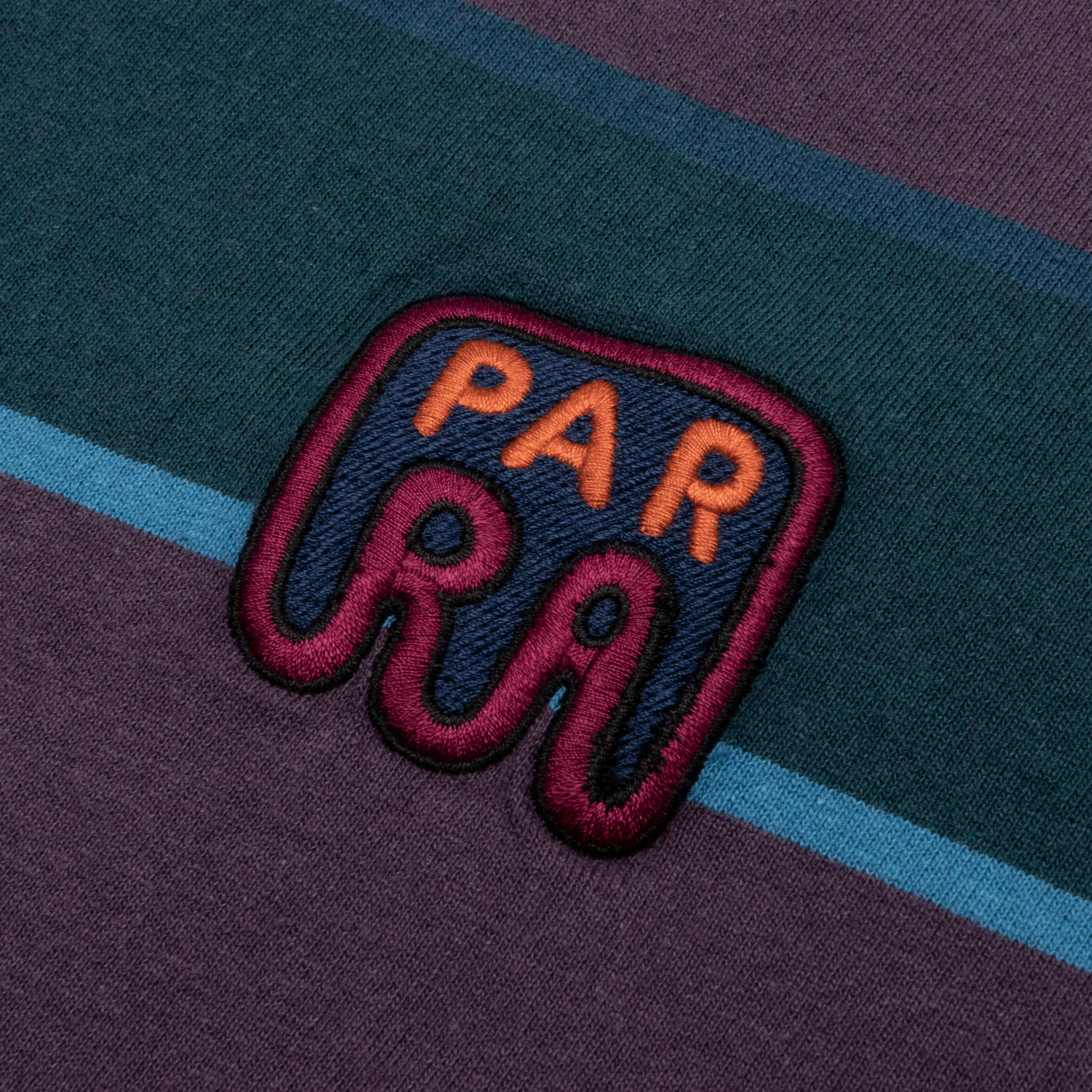 Fast Food Logo Striped T-Shirt - Aubergine - Image 4