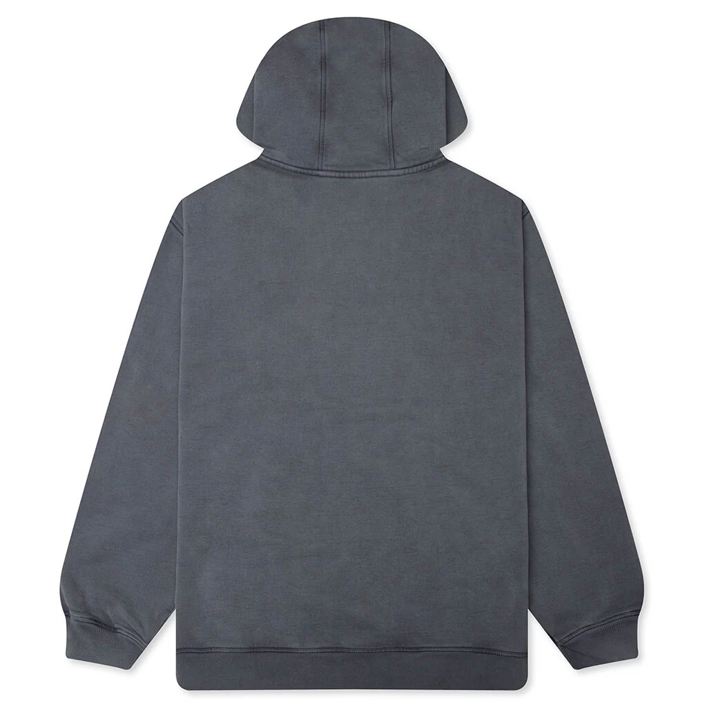 Not Fade Away Zip Hooded Sweatshirt - Washed Dark Grey - Image 2
