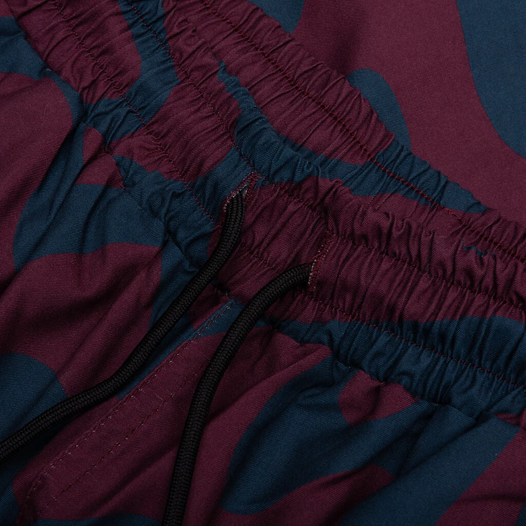 Splashed Swim Shorts - Burgundy - Image 4
