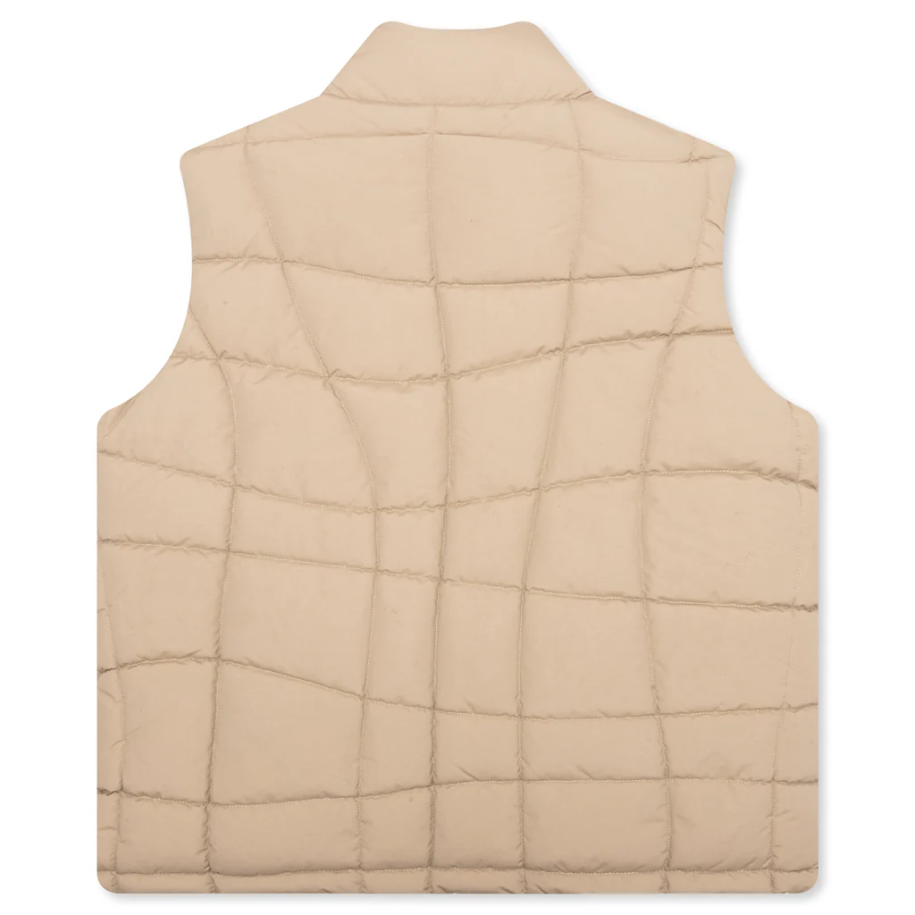 Waved Alien Puffer Vest - Tan - Image 2