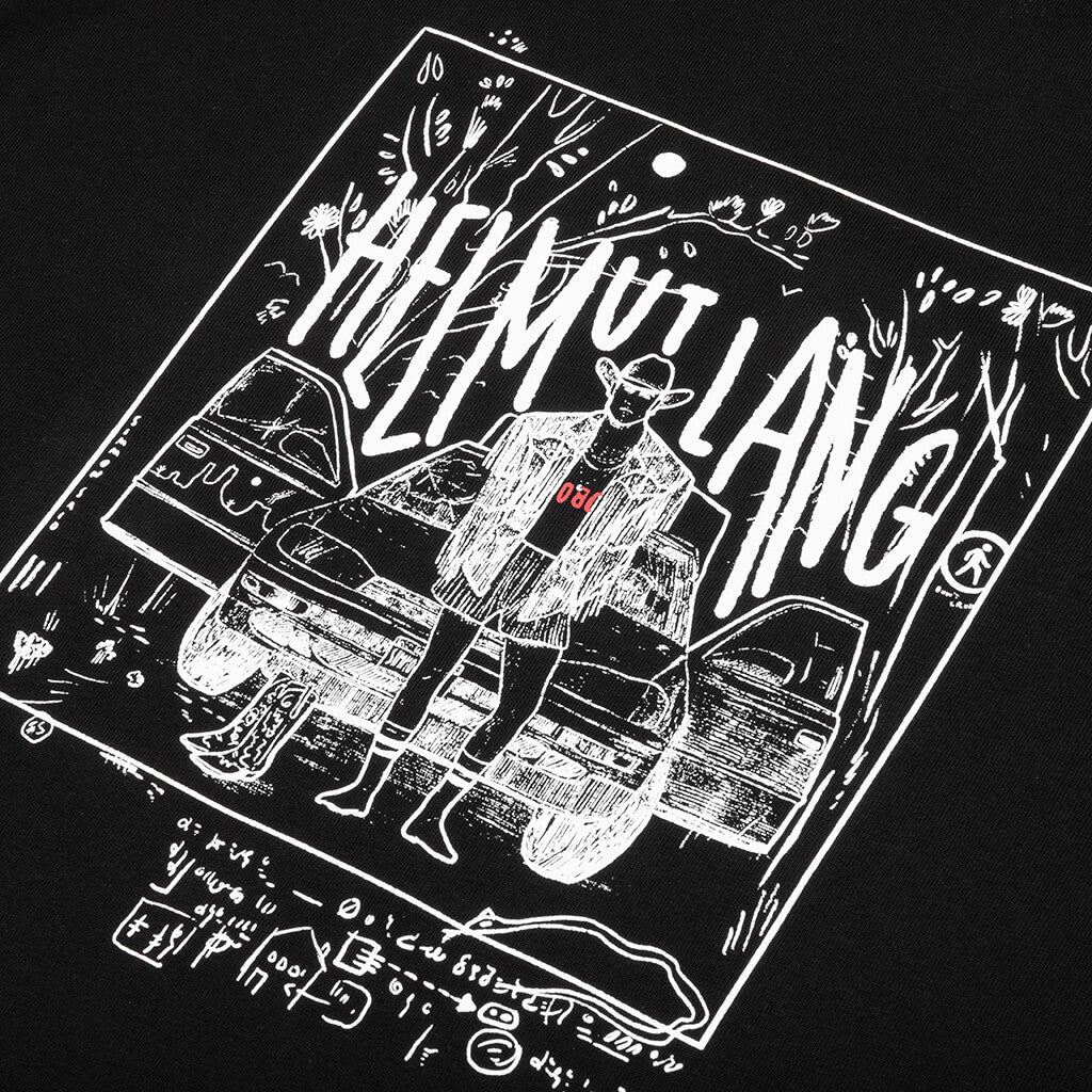 Scribbled Cowboy Logo Tee - Black - Image 3