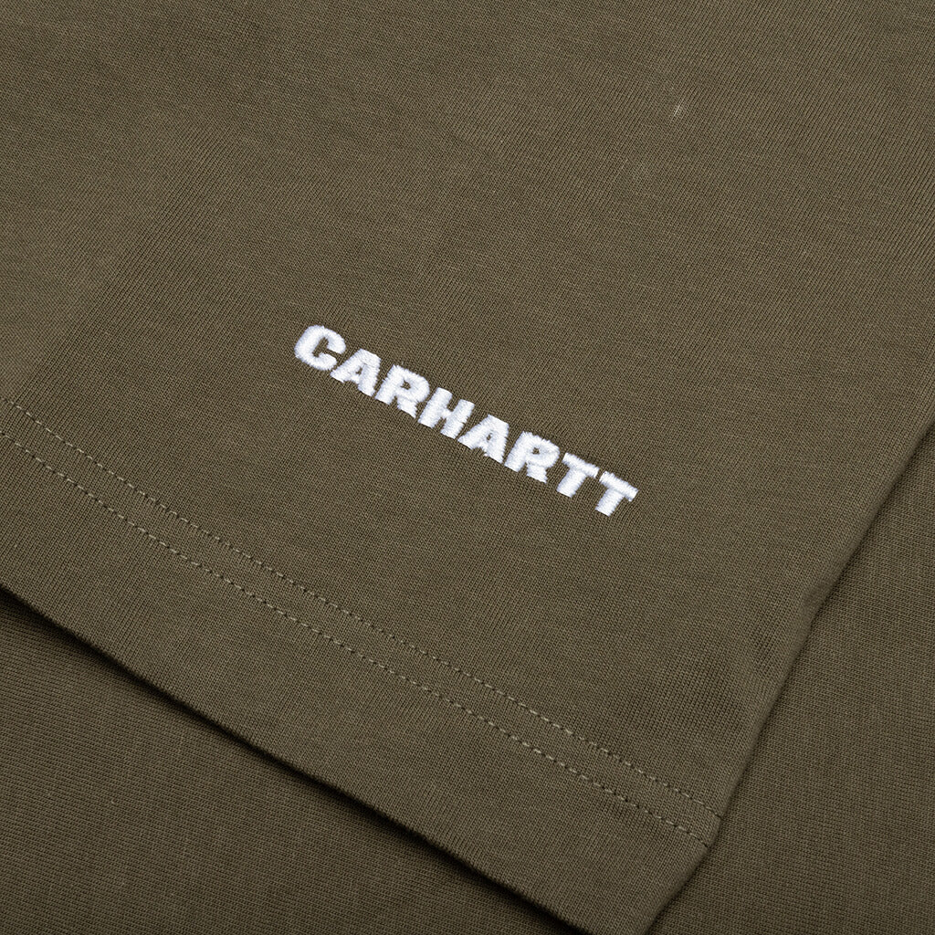 Link Script L/S T-Shirt - Nettle/White - Image 3