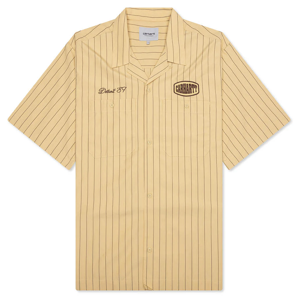 S/S Hendry Shirt - Seaton Stripe/Straw/Liberica