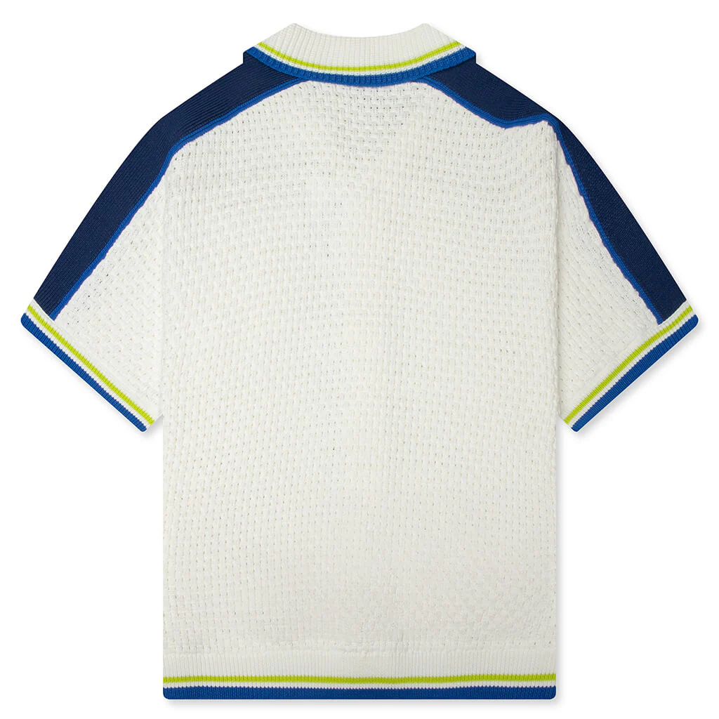 Crochet Shirt - White/Blue - Image 2