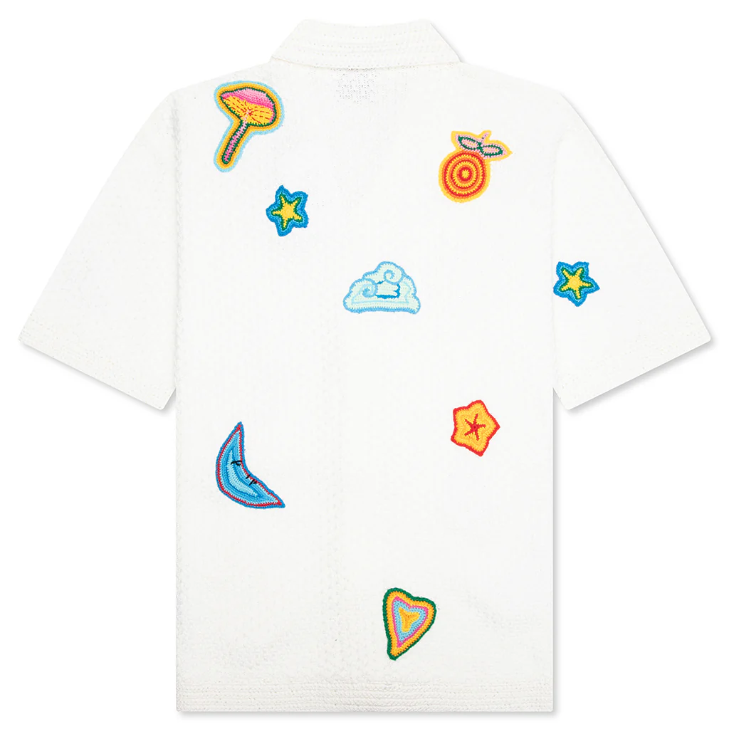 Crochet Shirt With Patches - White - Image 2