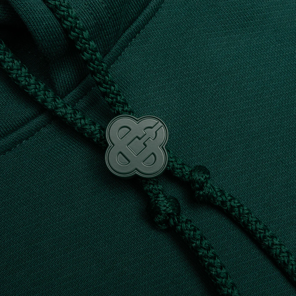 Gothic Stacked Logo Printed Hoodie - Green - Image 3