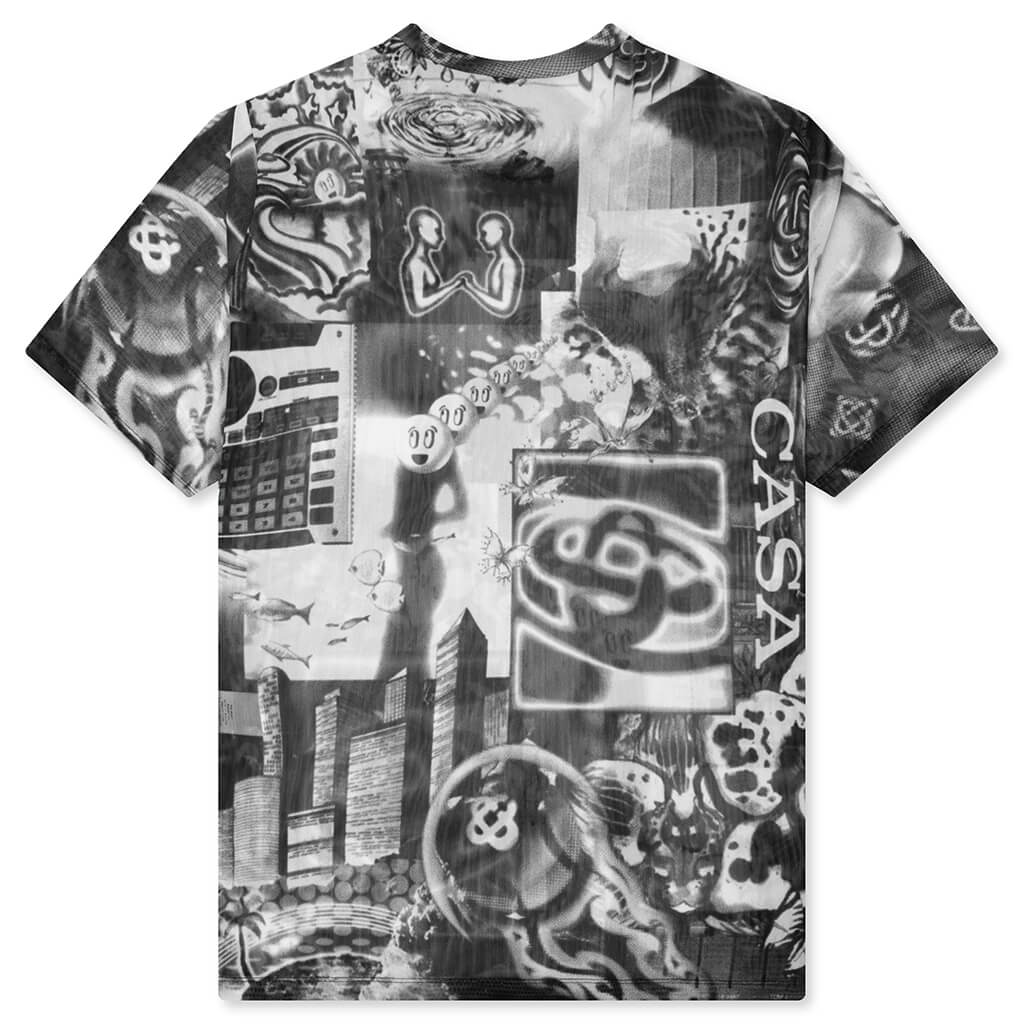 Rave Collage S/S Mesh T-Shirt - Black/White - Image 2
