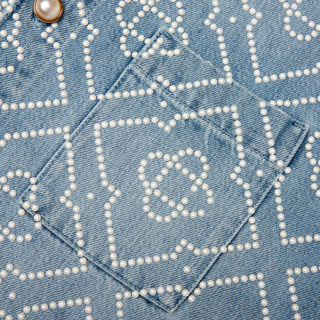 Pearl Monogram Denim Shirt - Pearl - Image 3