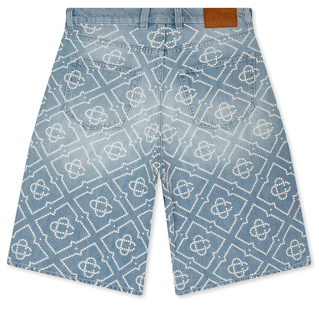 Pearl Monogram Denim Shorts - Pearl - Image 2
