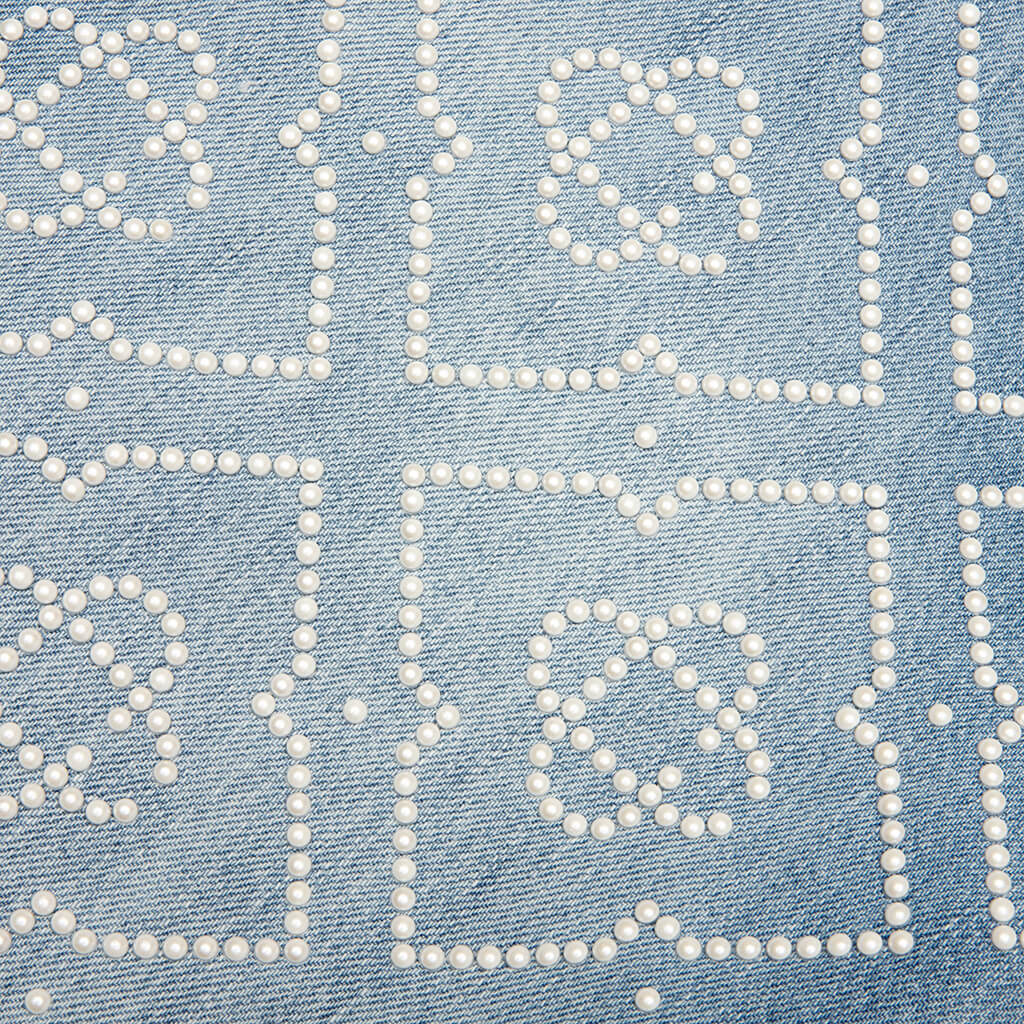 Pearl Monogram Denim Shorts - Pearl - Image 6