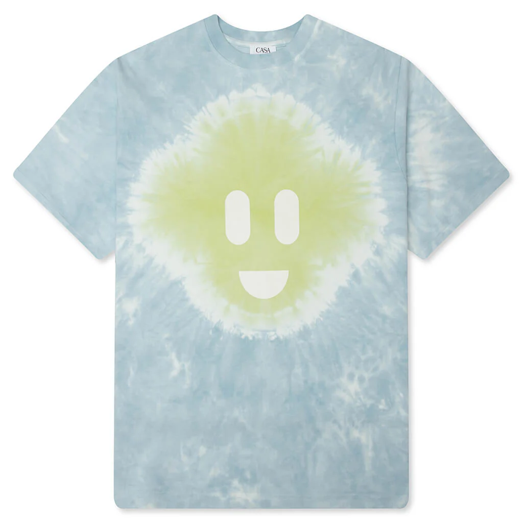 Tie Dye Smiley Oversized T-Shirt - Tie Dye Blue
