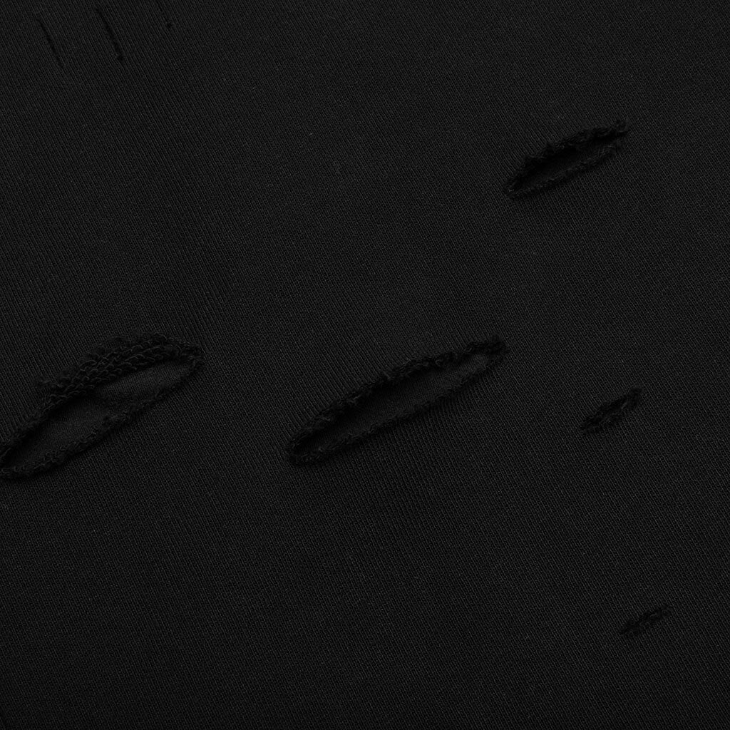 Fleece Hoodie Destroyed Effect - Faded Black - Image 5