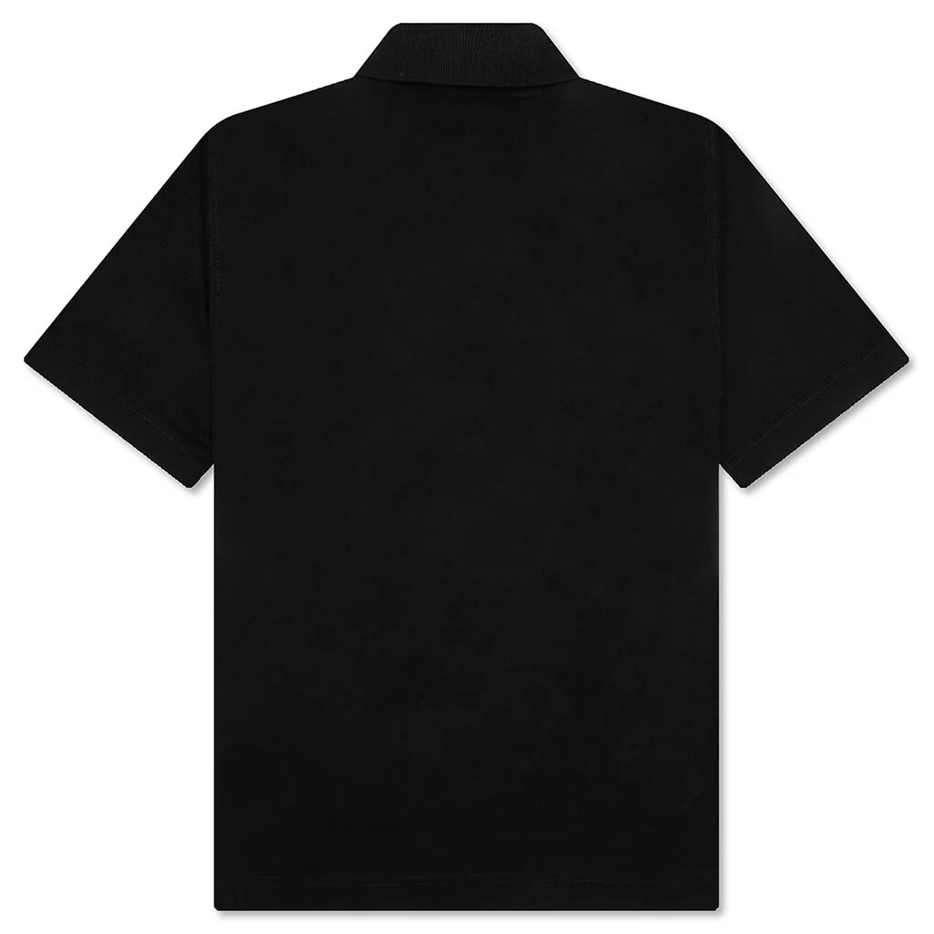 Classic Fit Polo w/ Branding - Black - Image 2