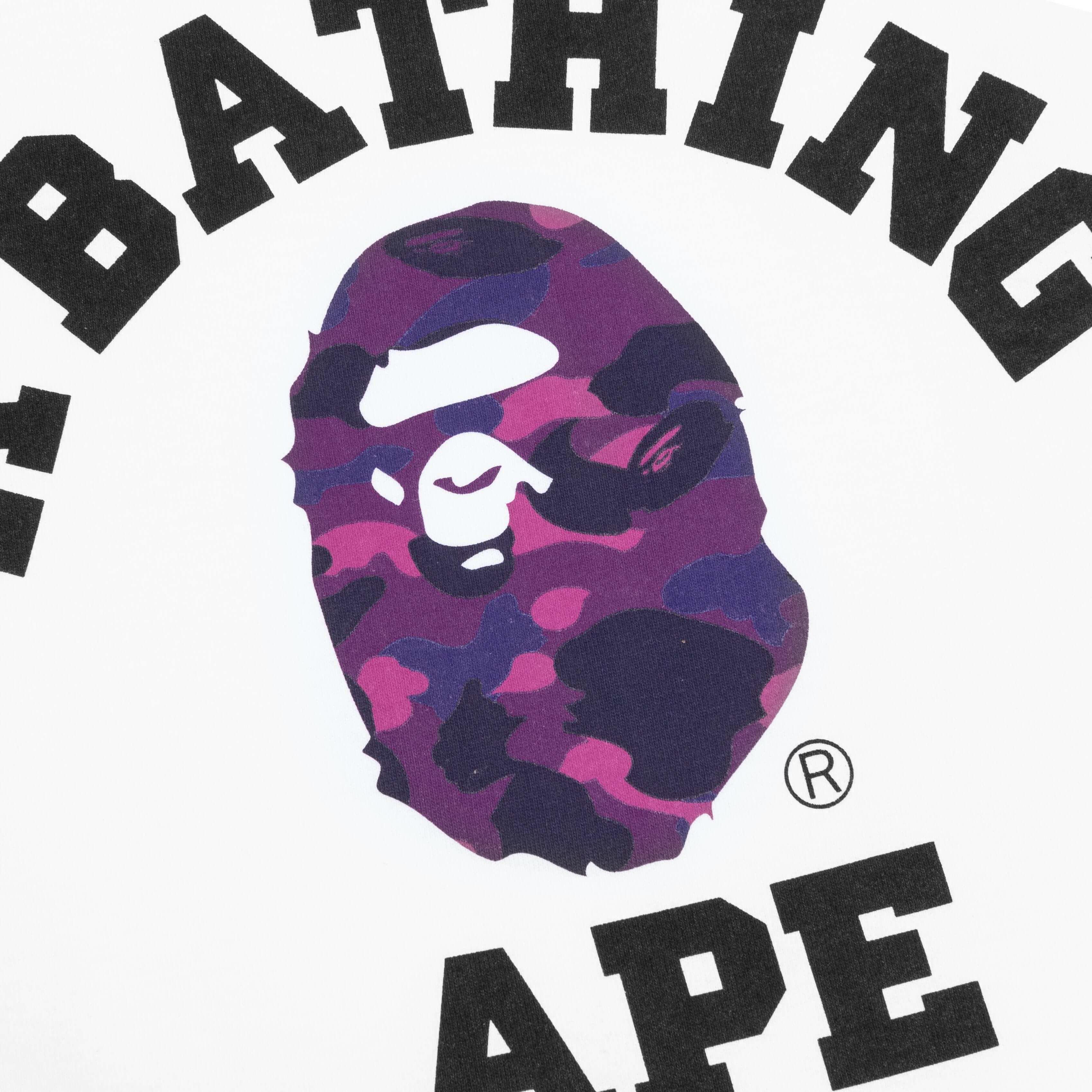 Color Camo College Tee - White/Purple - Image 3