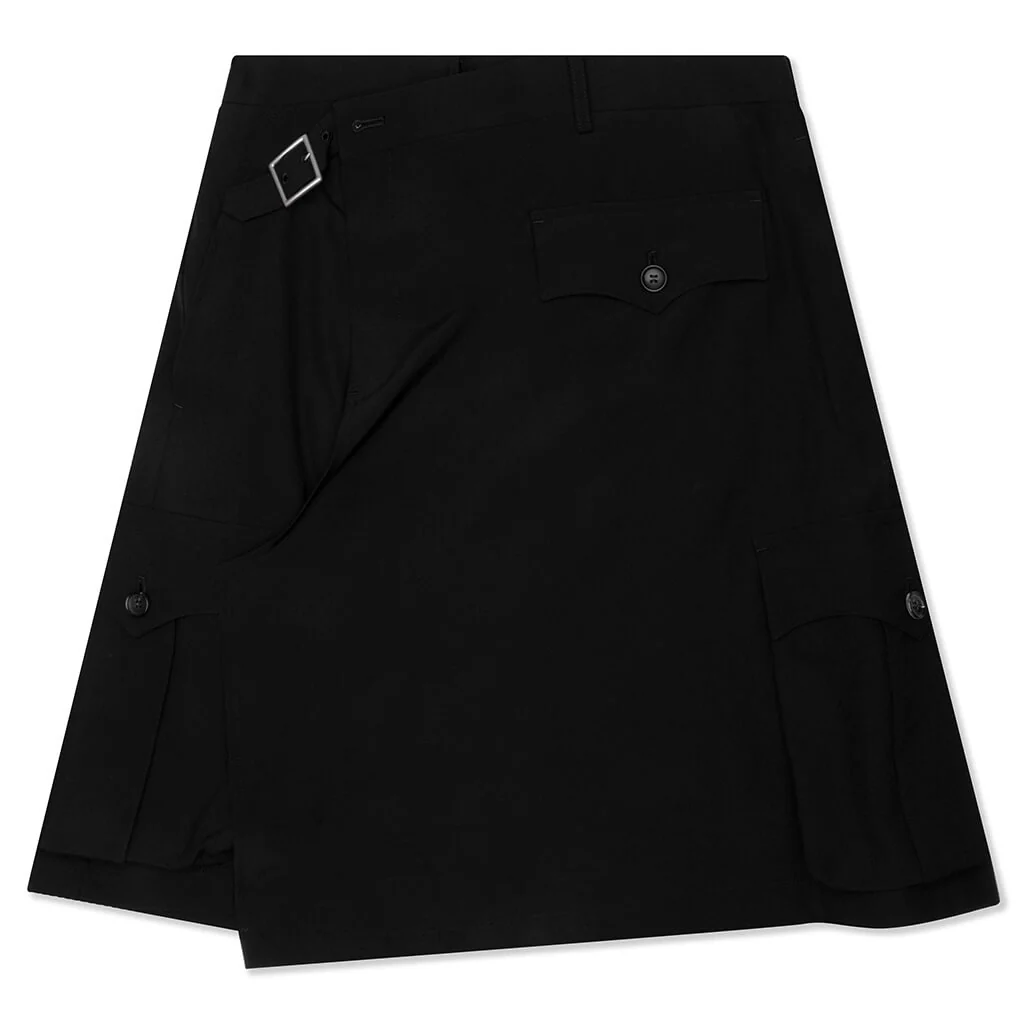 Wool Tropical Medium Skirt - Black