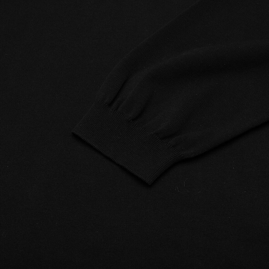 Crewneck Knitted Sweater - Black - Image 4